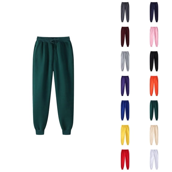 Men Sweatpants 2026 Fall Winter Casual Elastic Waist Drawstring Lined Joggers with Pockets Trousers