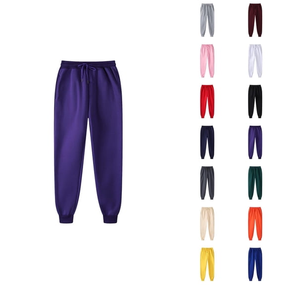 Mens Sweatpants 2026 Fall Winter Fashion Elastic Waist Drawstring Lined Joggers with Pockets Trousers