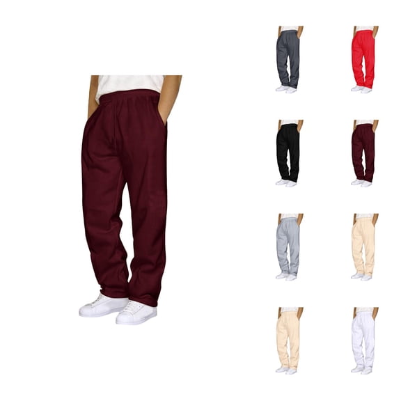 Mens Sweatpants 2026 Fashion Elastic Waist Drawstring Straight Leg Casual Pants Trousers with Pockets