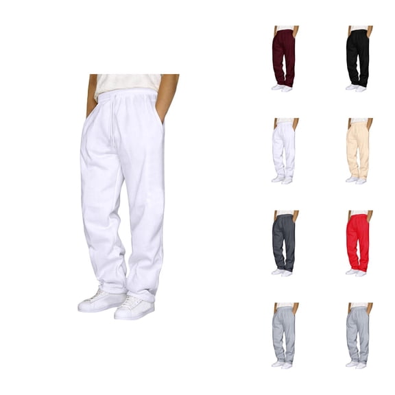 Mens Sweatpants 2026 Trendy Drawstring Elastic Waist Straight Leg Casual Pants Trousers with Pockets