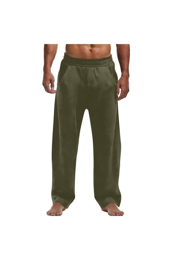 Mens Sweatpants Athletic Joggers Mens Workout Open Bottom Lightweight Sweat Pants with Pockets