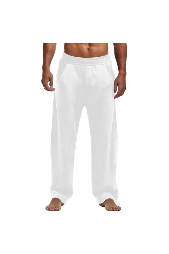 Mens Sweatpants Athletic Joggers Mens Workout Open Bottom Lightweight Sweat Pants with Pockets