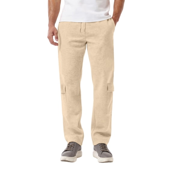 Mens Sweatpants Athletic Work Cargo Pants Baggy Elastic Waist Comfort Fleece Jogger Pants with Multi Pockets