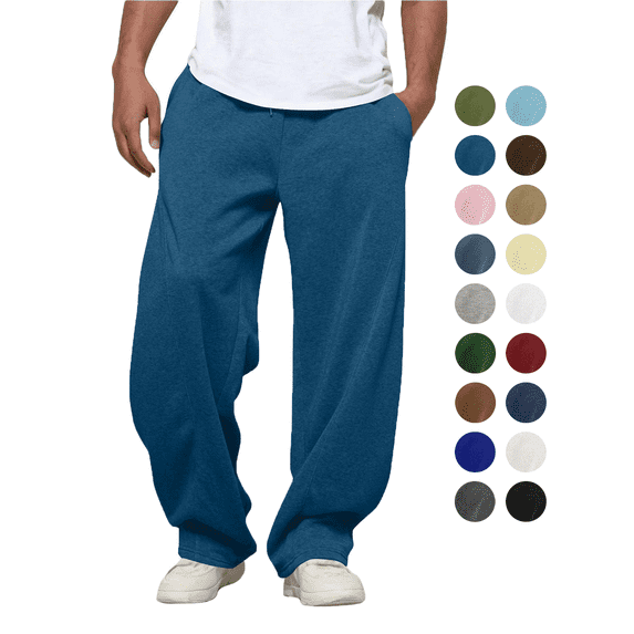 Mens Sweatpants Athletic with Pockets Joggers Drawstring Elastic Waist for Men Straight Leg Lounge Pants Running Gym Casual