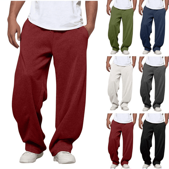 Mens Sweatpants Athletic with Pockets Joggers Drawstring Elastic Waist for Men Straight Leg Lounge Pants Running Gym Casual