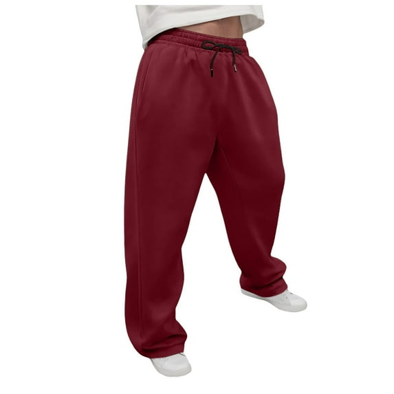 Mens Sweatpants Baggy Mens Pants Men's Baggy Sweatpants Elastic Waist Drawstring Wide Leg Lounge Track Pants Casual Loose Joggers with Pockets