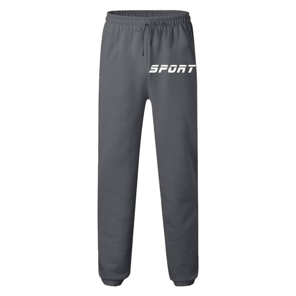 Mens Sweatpants Baggy Printed Casual Pants Relaxed Fit Straight Leg Winter Comfortable Streetwear Trousers Dark Gray L