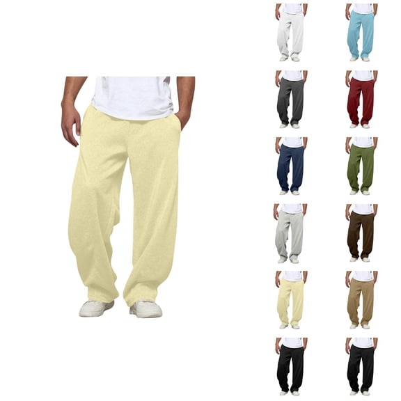 Mens Sweatpants Big And Tall 2026 Fashion Drawstring Elastic Waist Loose Fit Casual Harem Pants Trousers with Pockets