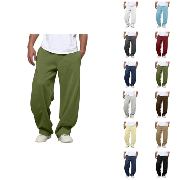Mens Sweatpants Big And Tall 2026 Fashion Drawstring Elastic Waist Loose Fit Casual Harem Pants Trousers with Pockets