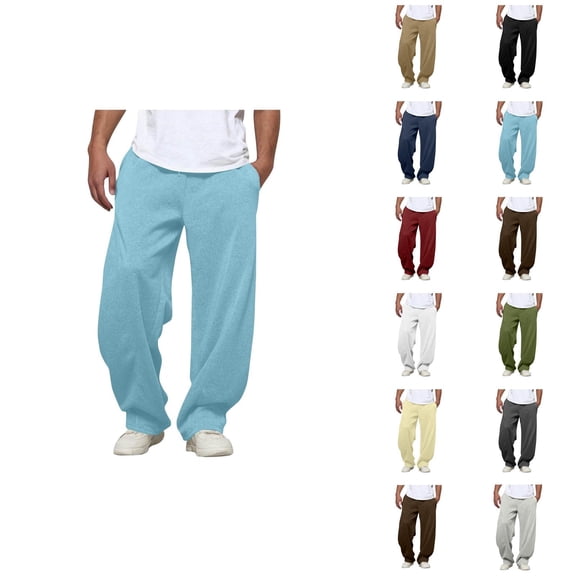 Mens Sweatpants Big And Tall 2026 Fashion Elastic Waist Drawstring Loose Fit Casual Harem Pants Trousers with Pockets
