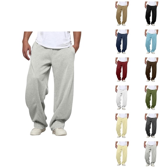 Mens Sweatpants Big And Tall 2026 Fashion Elastic Waist Drawstring Loose Fit Casual Harem Pants Trousers with Pockets