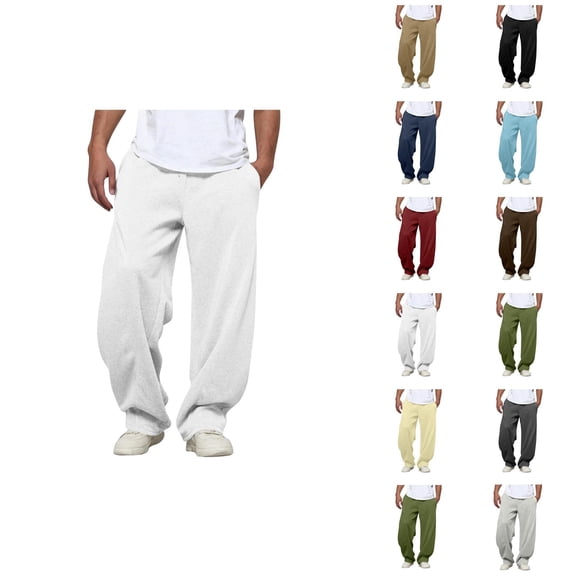 Mens Sweatpants Big And Tall 2026 Fashion Elastic Waist Drawstring Loose Fit Casual Harem Pants Trousers with Pockets