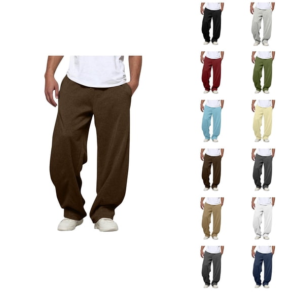 Mens Sweatpants Big And Tall 2026 Trendy Elastic Waist Drawstring Loose Fit Casual Harem Pants Trousers with Pockets