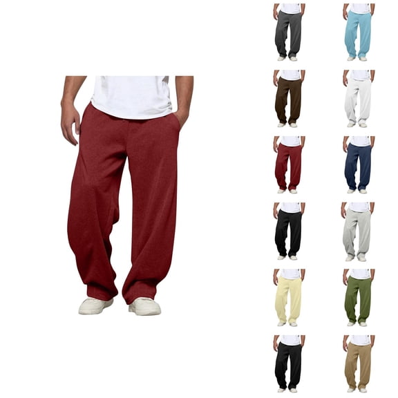 Mens Sweatpants Big And Tall 2026 Trendy Elastic Waist Drawstring Loose Fit Casual Harem Pants with Pockets Trousers