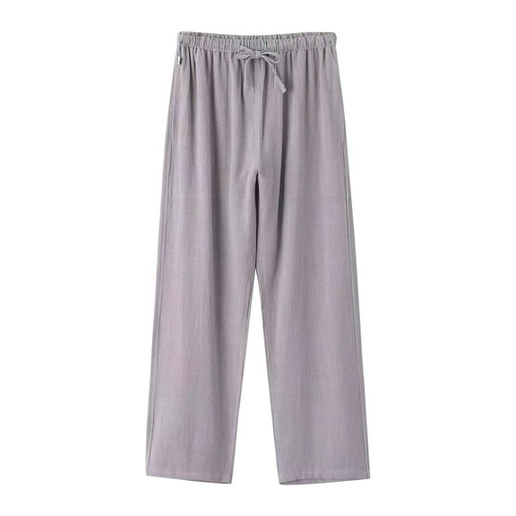 Mens Sweatpants, Capris for Men Cotton Pajama Pants Loose Fit Casual Elastic Waist Drawstring Lounge Sleep Bottoms with Pockets