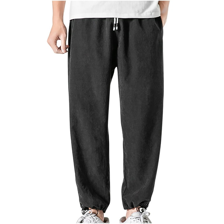 Cargo Pants For Men,Men's Fleece Lined Sweatpants Open Bottom