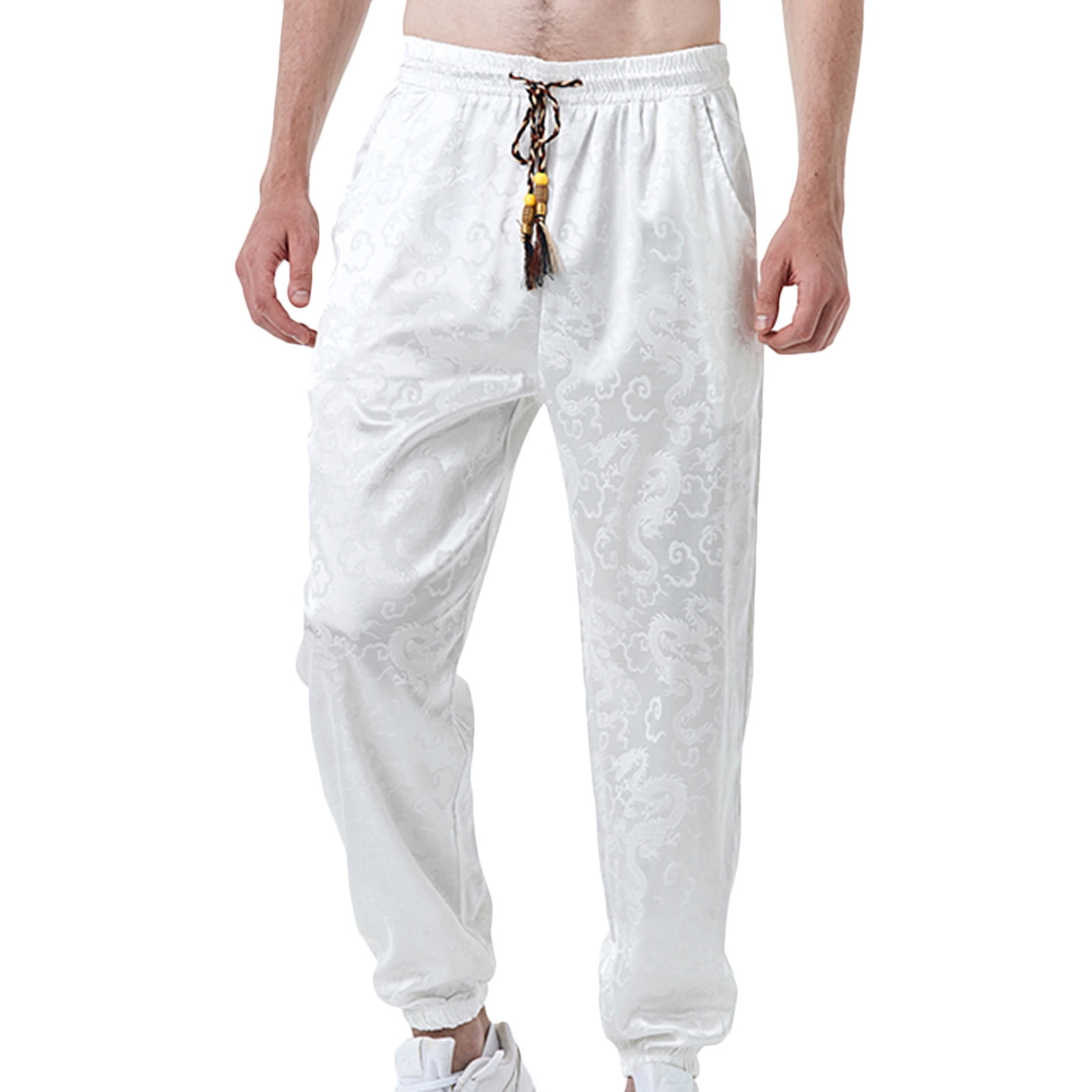 Mens Sweatpants Cargo Pocket Men Casual Fashion Solid Lace-up