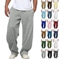 thumbnail image 1 of Mens Sweatpants Casual Drawstring Elastic Waist Wide Leg Straight Leg Loose Fit Draped Pockets Pants for Workout and Gym Wear, 1 of 6