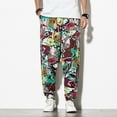 Mens Sweatpants, Clearance, Mens Pants Casual Retro Printing Elastic
