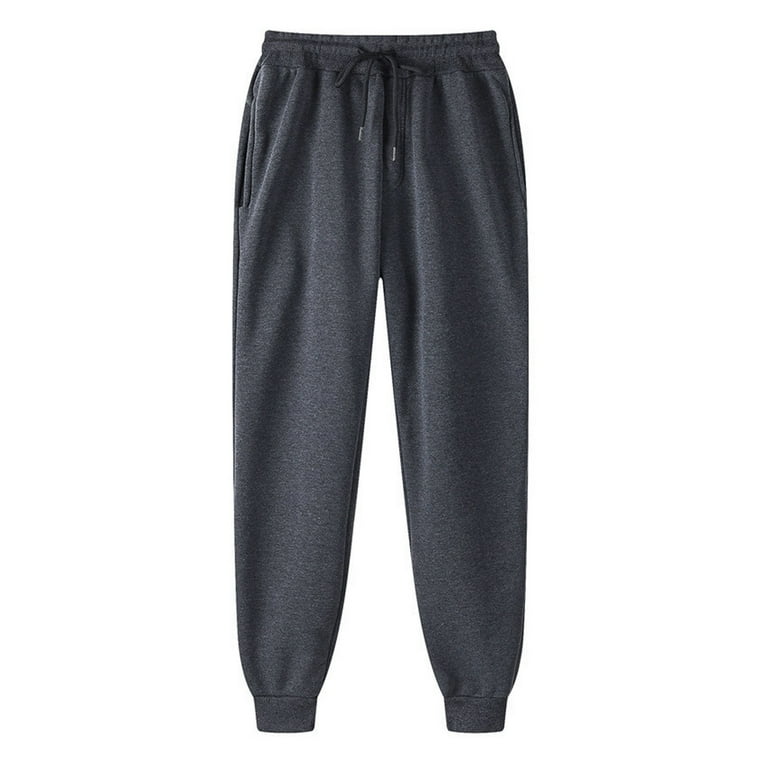 Mens Sweatpants Cotton Fleece Active Athletic Workout Jogger Sweatpants for Men with Pocket and Drawstring Hip hop Pants Clearance Sale Dark Gray M Walmart