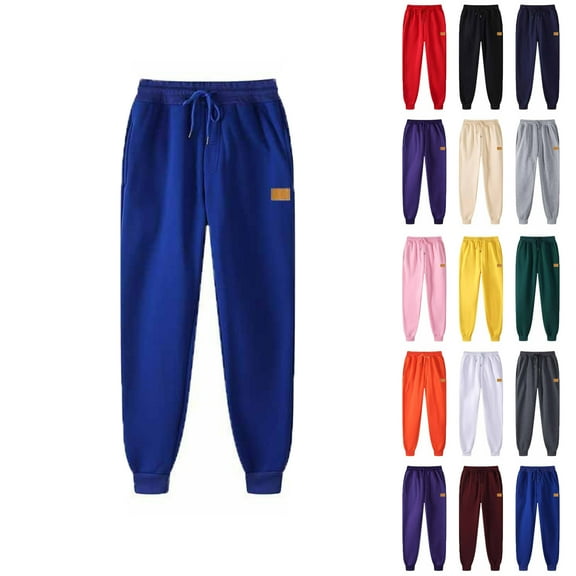 Mens Sweatpants Foot Binding Solid Color Autumn Sporty Long Pants Sweatpants Joggers for Men