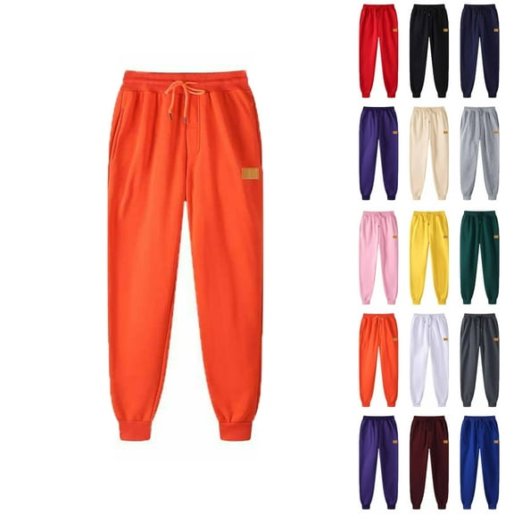 Mens Sweatpants Foot Binding Solid Color Autumn Sporty Long Pants Sweatpants Joggers for Men