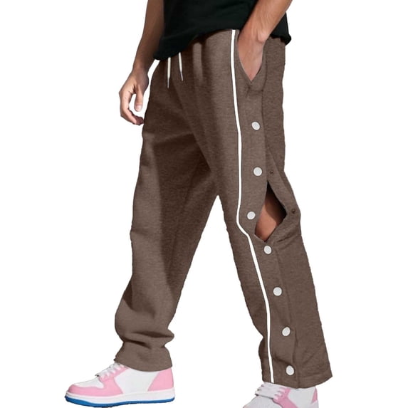 Mens Sweatpants Joggers for Men Men's Casual Pants Loose Fit Comfortable Everyday Wear Button Front Plain Design Trousers for Fall Winter Season