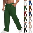 thumbnail image 1 of Mens Sweatpants Lightweight Open Bottom Sweat Pants Straight Leg Gym Sweatpants Lounge Pants with Pockets, 1 of 9