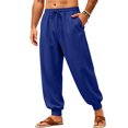 thumbnail image 1 of Mens Sweatpants Loose Fit Joggers Tapered Leg Lounge Pants Drawstring Waist Cotton Sweat Pants with Pockets Royal Blue S, 1 of 5
