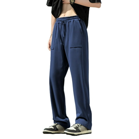 Mens Sweatpants,Men's Casual Linen Pants Comfortable Straight Fit Breathable Lightweight for Spring Fall Daily Wear with Large Pockets,Cargo Pants for Men,Size:S