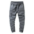 thumbnail image 1 of Mens Sweatpants,Men's Casual Pants Elastic Waist Comfortable Loose Fit Trousers for Daily Wear Winter Relaxed Fit Pants with Drawstring and Pockets,Cargo Pants for Men,Size:XL, 1 of 9
