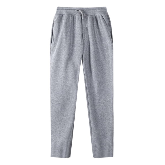 Mens Sweatpants Men's Fashion Drawstring Elastic Waist Solid Color Casual Sweat Length Pants(Gray,M)