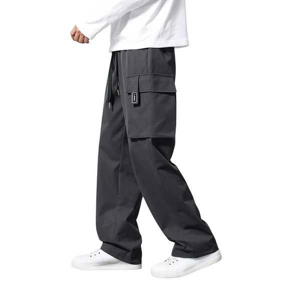 Mens Sweatpants,Men's Loose Fitting Outdoor Sports Style Work Pants with A Flowing Drape for Spring and Autumn,Cargo Pants for Men,Size:L