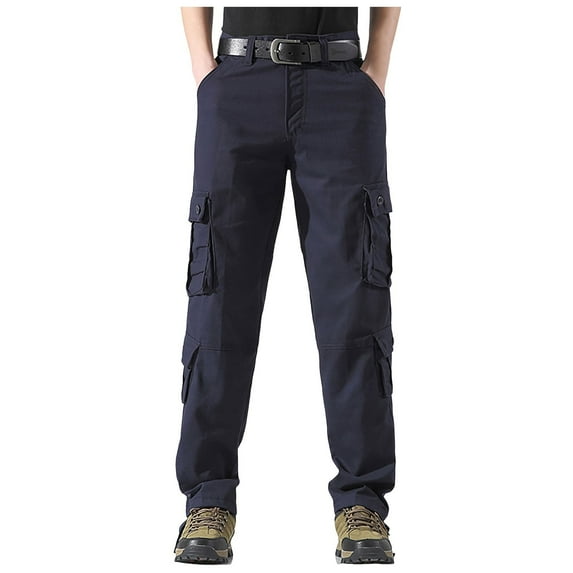 Mens Sweatpants,Men's Straight Leg Outdoor Casual Trousers with Multiple Pockets and Loose Work Pants,Cargo Pants for Men,Size:34