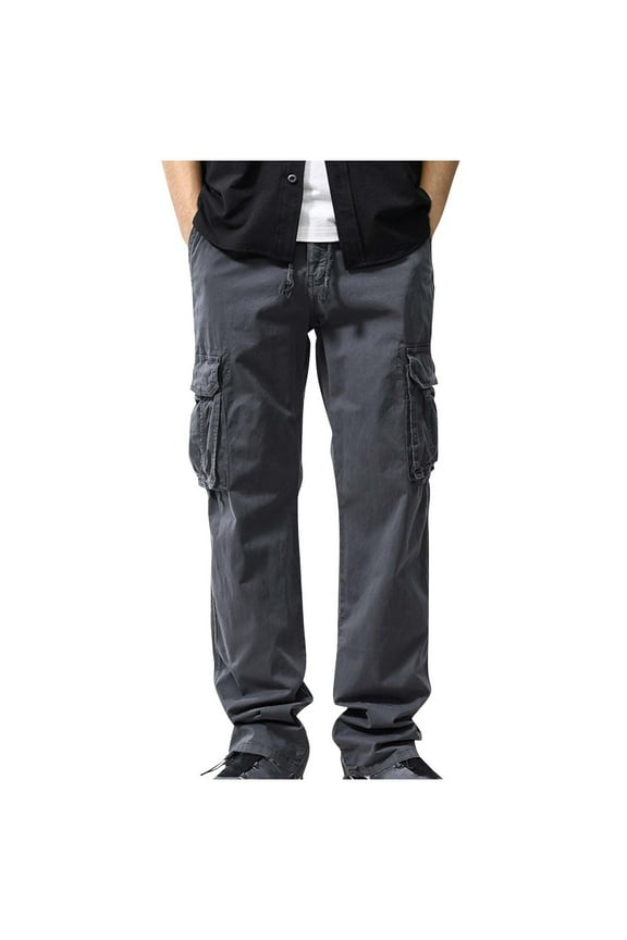 Mens Sweatpants, Men's Streetwear Cargo Pants with Flap Pockets & Drawstring Elastic Waist - Casual & Techwear Joggers Classic Trouser