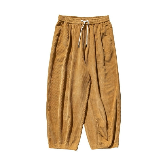 Mens Sweatpants,Men's Vintage Corduroy Harlan Casual Loose Long Floor Length Trousers,Cargo Pants for Men,Size:XXL