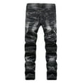 thumbnail image 1 of Mens Sweatpants,Men's Vintage Jeans Hole Denim Fold Wash Work Trousers Basic Pants,Cargo Pants for Men,Size:33, 1 of 8