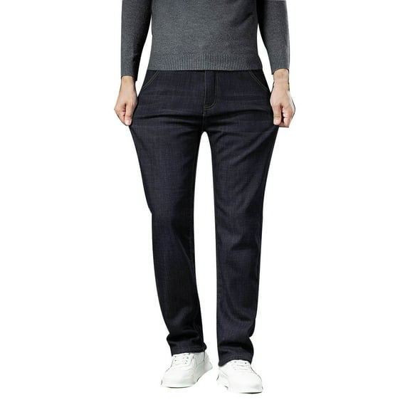 Mens Sweatpants,Men's Winter Outdoor Fashionable Slim Fit Velvet Jeans,Cargo Pants for Men,Size:32