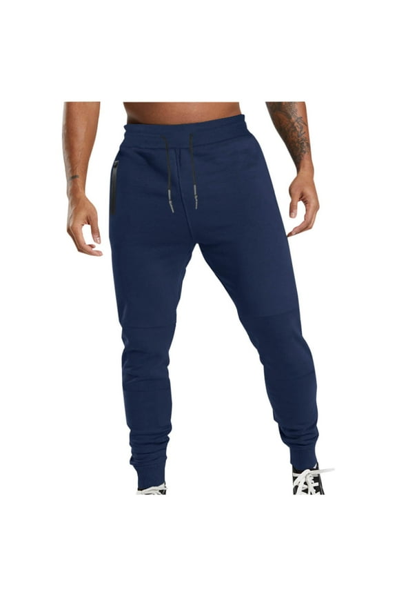 Mens Sweatpants, Mens Active Athletic Workout Jogger Sweatpants for Men with Zipper Pocket and Drawstring