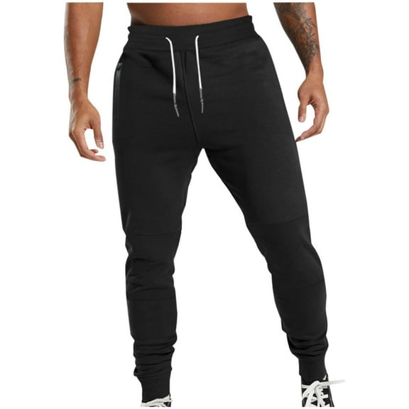 Mens Sweatpants, Mens Active Athletic Workout Jogger Sweatpants for Men with Zipper Pocket and Drawstring