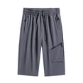 thumbnail image 1 of Mens Sweatpants, Mens Athletic Capris Pants Workout Gym Performance Track Capri Cool Elastic Waist Running Pants with Zipper Pockets, 1 of 6
