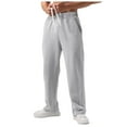 thumbnail image 1 of Mens Sweatpants,Mens Casual Waist Color Sports Hat Woven Pocket Solid Color Pocket Leather Label Thin Fleece Sweatpants,Cargo Pants for Men,Size:L, 1 of 7