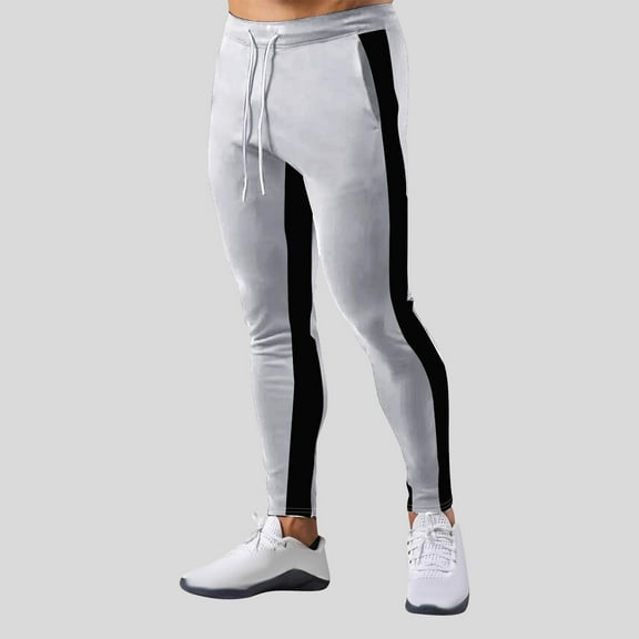 Mens Sweatpants, Mens Slim Joggers Pants, Tapered Workout Sweatpants for Men,Track Pants with Zipper Pockets
