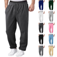 thumbnail image 1 of Mens Sweatpants Open Bottom Athletic Baggy Straight Leg Pants Casual Drawstring Waist Fleece Joggers with Pockets Dark Gray 3XL, 1 of 7