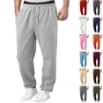thumbnail image 1 of Mens Sweatpants Open Bottom Athletic Baggy Straight Leg Pants Casual Drawstring Waist Fleece Joggers with Pockets, M, 1 of 7