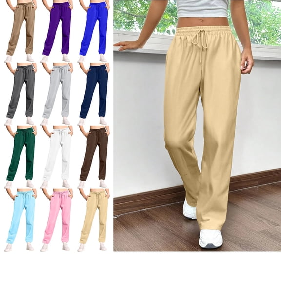 Mens Sweatpants Open Bottom Big and Tall Jogging Drawstring Lightweight with Pockets Sweat Pant Khaki S