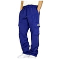 thumbnail image 1 of Mens Sweatpants Open Bottom Cargo Sweatpants for Men Heavyweight Fleece Open Bottom Straight Leg Sweatpant Pockets Plus Size Big and Tall Joggers, 1 of 4