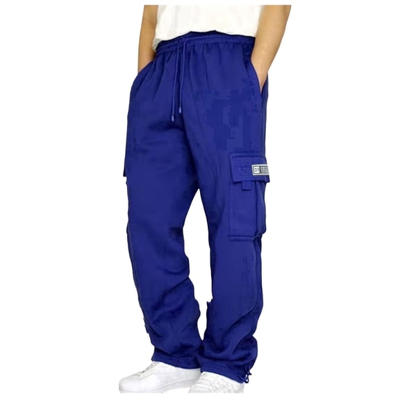 Mens Sweatpants Open Bottom Cargo Sweatpants for Men Heavyweight Fleece Open Bottom Straight Leg Sweatpant Pockets Plus Size Big and Tall Joggers