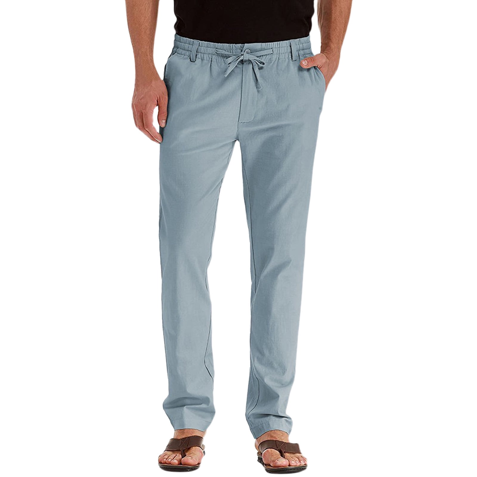 Mens Sweatpants Open Bottom Cotton Casual Pants Have Elastic Waistband And Zip Fly With Adjustable Internal Drawstring A Custom Fit Walmart