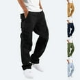 thumbnail image 1 of Mens Sweatpants with Pockets Elastic Bottom Men's Casual Cargo Pants Drawstring Elastic Waist Pants Loose Fit Joggers with Multi Pockets for Streetwear, 1 of 9